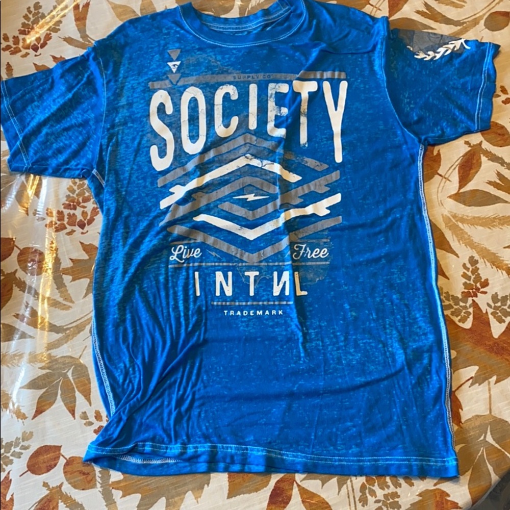 Society Men’s Teeshirt, Large, Blue